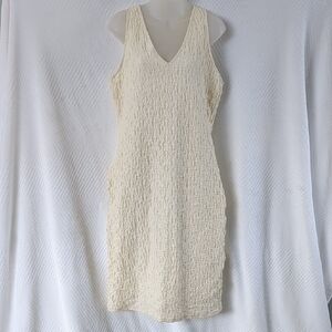 A NEW DAY Women Sleeveless Ruched Midi Aline DRESS Size M Bodycon